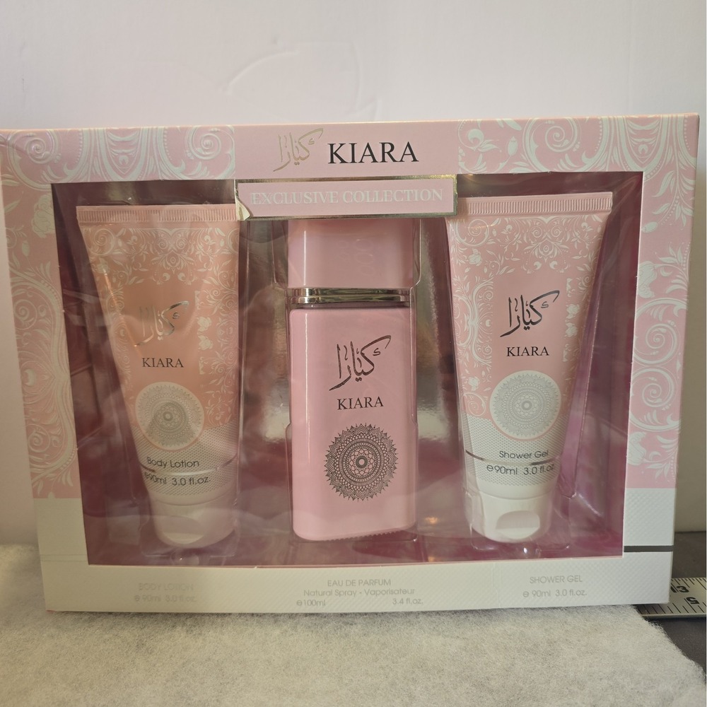 Kiara Pink Women's Gift Set 3 Piece EDP 100ml with Body Lotion & Shower Gel